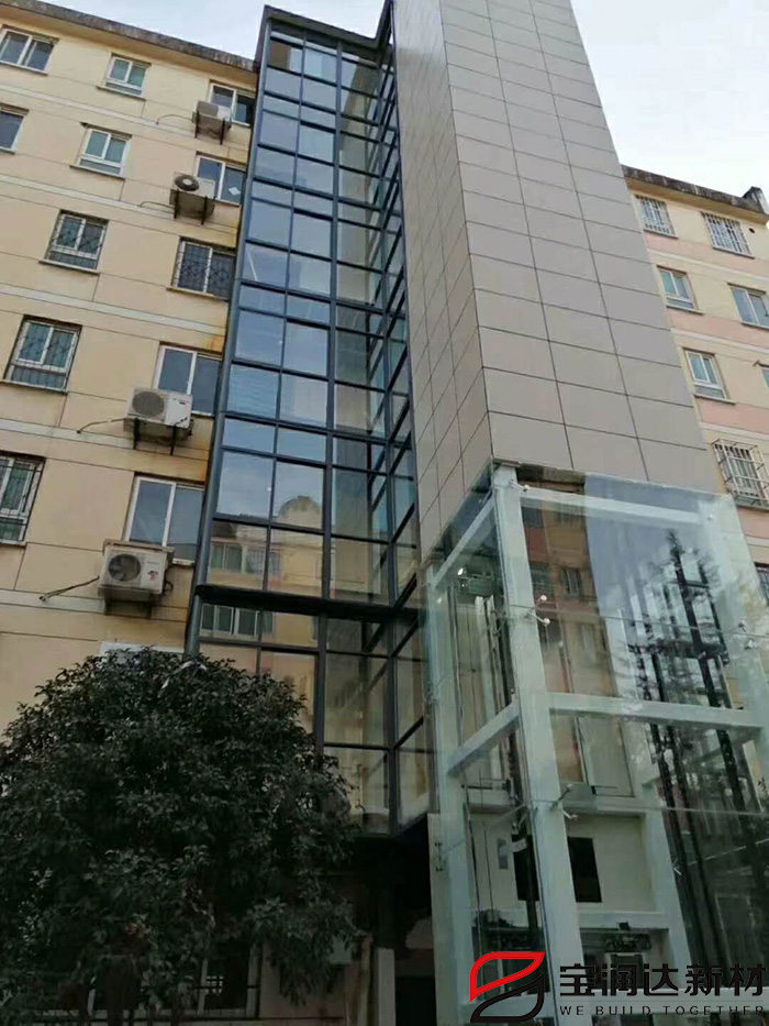 小區(qū)加裝電梯安裝寶潤達仿石保溫裝飾一體板